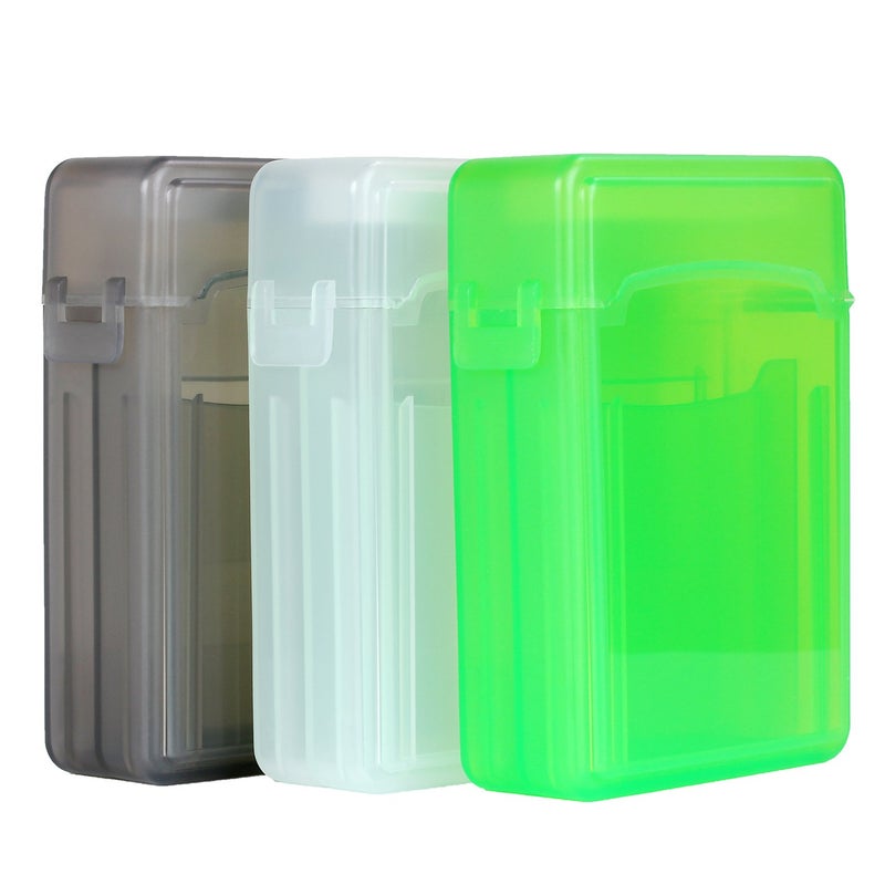 JDYYICZ 2.5 Inches SSD Hard Disk Drive Protection Storage Box Case for Solid State Disk, Pack of 3 Assorted Colors(Grey/White/Green) - Image 2